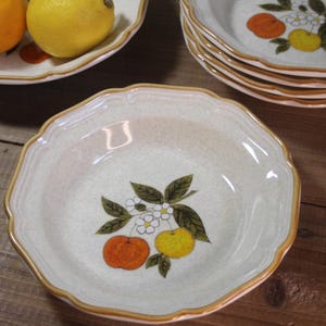 Vintage Mikasa Garden Club Delight Bowl, Made in Japan, Brown Speckled Dinnerware with Two Apples Design, 8.5&quot; Soup, Pasta, or Cereal Bowl
