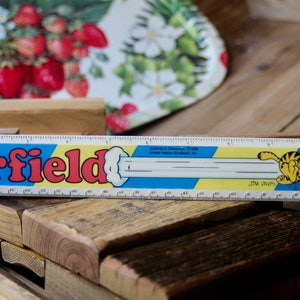 1970s Garfield Ruler, Garfield & Odie Plastic School Ruler, Jim Davis Characters