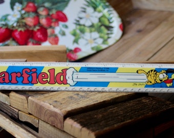 1970s Garfield Ruler, Garfield & Odie Plastic School Ruler, Jim Davis Characters