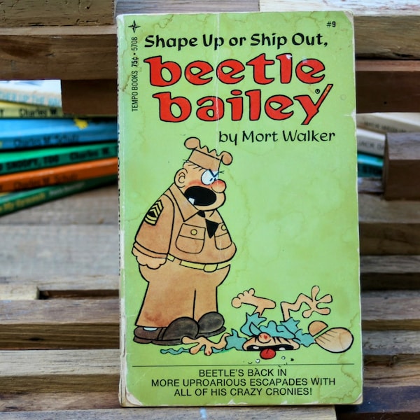 1974 Shape Up or Ship Out BEETLE BAILEY by Mort Walker, Tempo Paperback Comic Strip Book