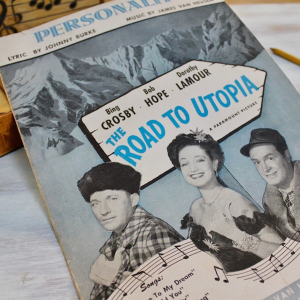 1945 Sheet Music "Personality" as Performed by Dorothy Lamour in the Paramount Picture Road to Utopia, Piano & Voice with Chords