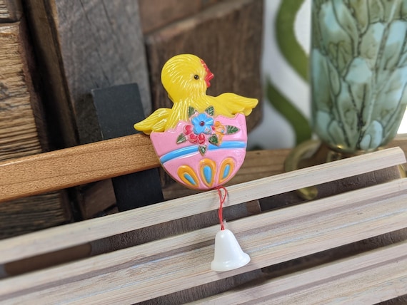 1980s Easter Pull String Moveable Hatched Chicken… - image 8