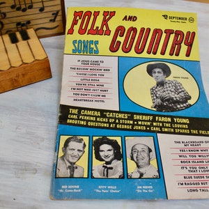 Celebrate Women&#39;s History Mo., 1956 Folk and Country Songs Magazine Feat. Faron Young, George Jones Q&A, Kitty Wells Article, Gretsch Ad