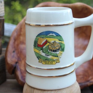 1960s National Pro Football Hall of Fame Beer Mug, Canton, Ohio Football Collectible, Featuring Original Buildings