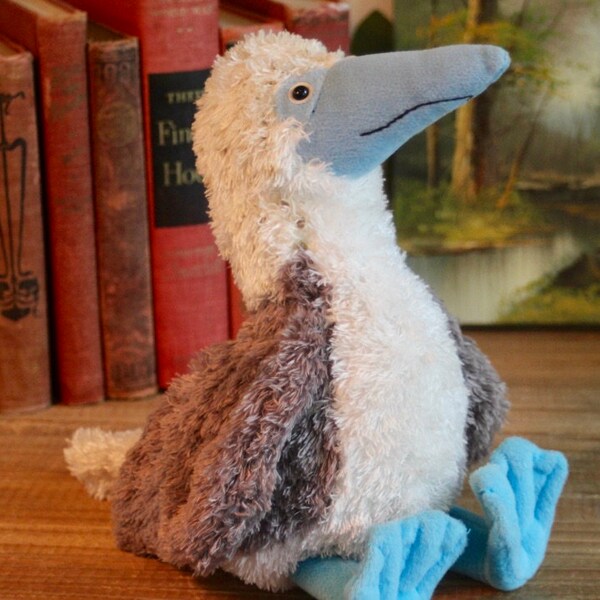 Vintage Blue-Footed Booby Plush Bird by Gund, 10" World Wildlife Fund Stuffed Animal