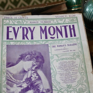1897 Ev&#39;ry Month The Woman&#39;s Magazine of Literature & Music, Article - Sally Britton Spottiswood Macklin, Music