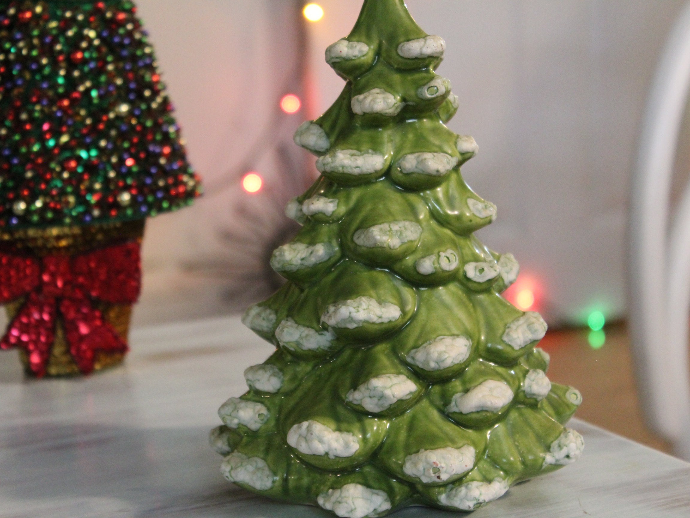 White Ceramic Christmas Tree Vintage Ceramic Tree 11.4 Ceramic DIY Trees 