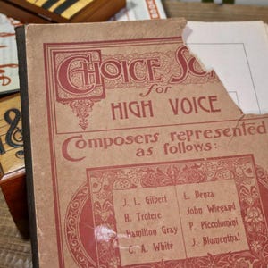 1899 Choice Songs for High Voice, Volume II, Gilbert, Trotere, Hamilton Gray, White, Denza, Wiegand, Piccolomini, & Blumenthal, w/ Misprint