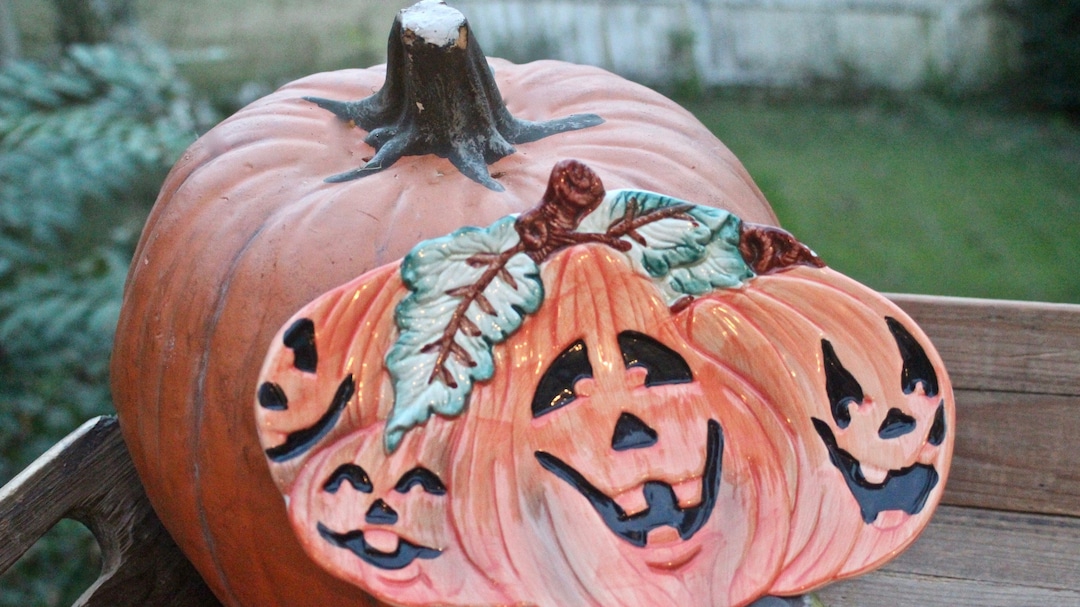 Vintage Jacko'lantern Decorative Dish Ceramic Caffco Etsy