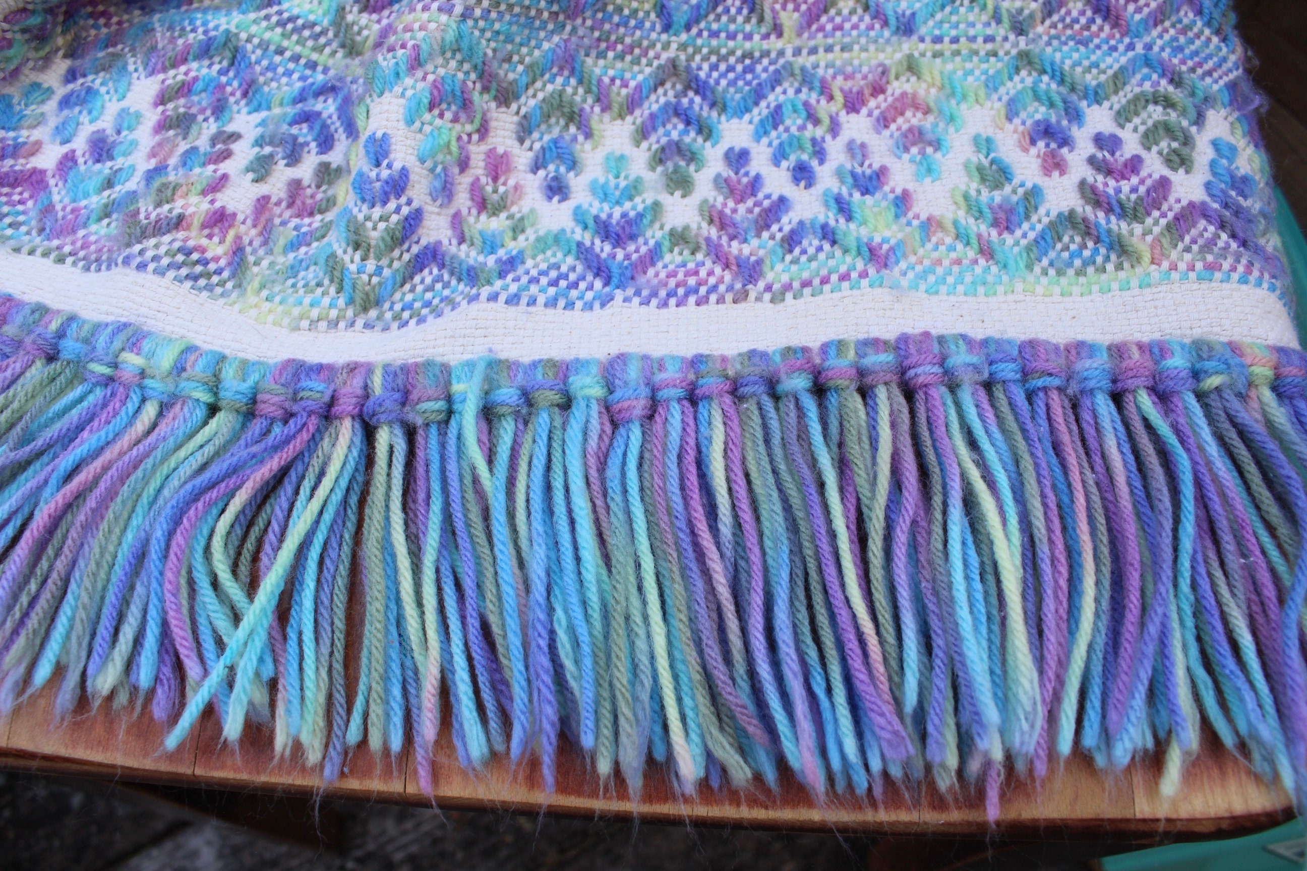 Vintage Huck Weaving Hand Embroidered Blanket Swedish Weave Etsy