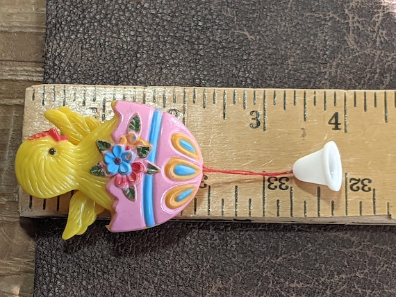1980s Easter Pull String Moveable Hatched Chicken… - image 7