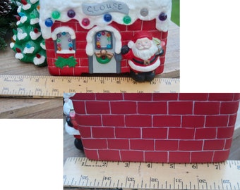 Vintage Santa's House Hand Painted Mold W/ Attached Ceramic