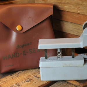 1960s Bogene Hand-E-Sewer with Original Case Made in Japan, Vintage #8466 Bogene Hand Sewing Machine