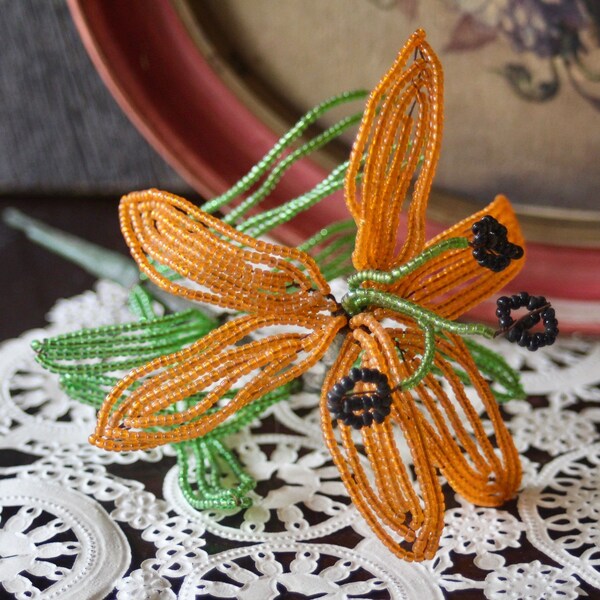 French Beaded Flower Etsy