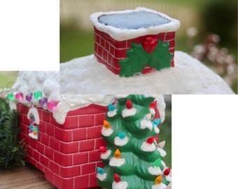 Vintage Santa's House Hand Painted Mold W/ Attached Ceramic