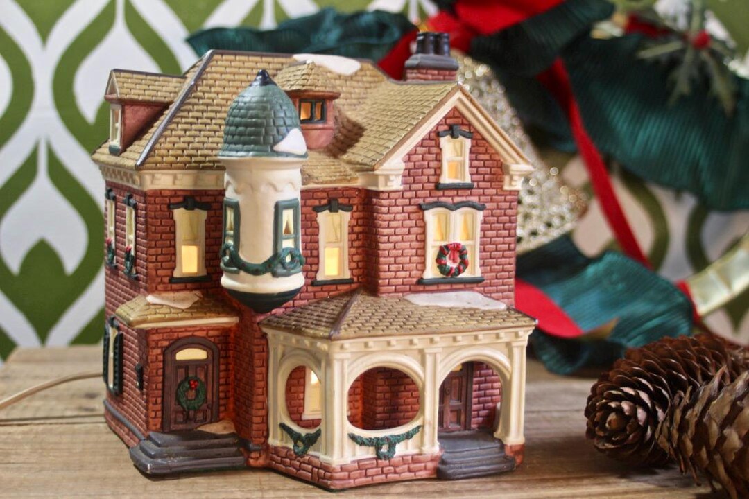 1980s Victorian Christmas Village House With Electric Light, Vintage ...