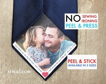 Father Of The Bride Tie Photo Patch / Wedding Gift Keepsake For Dad of the Bride / Custom Photo Patch for Ties / Photo Tie Patch for Dad