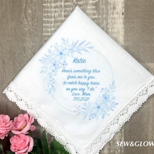 To My Daughter On Her Wedding Day / Personalized Wedding Handkerchief for the Bride / Wedding Gift From Mom / Wedding Keepsake