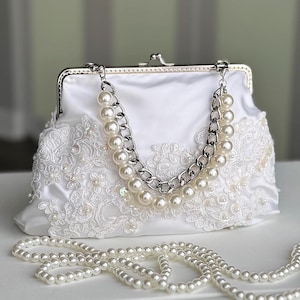 Repurposed Bridal Clutch from Moms Dress / Wedding Dress Clutch / Wedding Purse made from Moms wedding dress / repurposed keepsake
