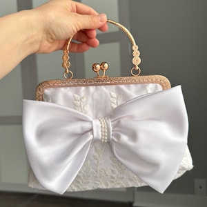 Repurposed Bridal Clutch from Moms Dress / Wedding Dress Clutch / Wedding Purse made from Moms wedding dress / repurposed keepsake