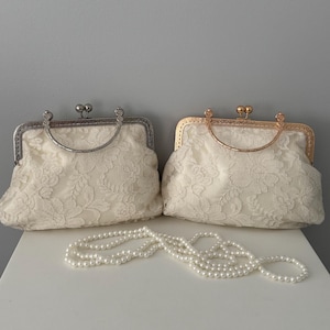 Repurposed Bridal Clutch from Moms Dress / Wedding Dress Clutch / Wedding Purse made from Moms wedding dress / repurposed keepsake