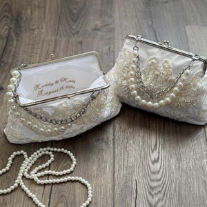 Repurposed Bridal Clutch from Moms Dress / Wedding Dress Clutch / Wedding Purse made from Moms wedding dress / repurposed keepsake
