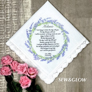 To My Daughter On Her Wedding Day / Personalized Wedding Handkerchief for the Bride / Wedding Gift From Mom / Wedding Keepsake