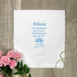 To My Daughter On Her Wedding Day / Personalized Wedding Handkerchief for the Bride / Wedding Gift From Mom / Wedding Keepsake