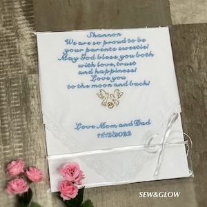 To My Daughter On Her Wedding Day / Personalized Wedding Handkerchief For My Daughter / Embroidered Wedding Handkerchief For Bride