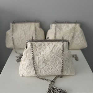 Repurposed Bridal Clutch from Moms Dress / Wedding Dress Clutch / Wedding Purse made from Moms wedding dress / repurposed keepsake