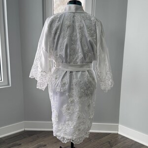 Custom Bridal Satin Robe / Repurposed entirely from your wedding dress / Personalized Robe with Lace made from Your Wedding Dress