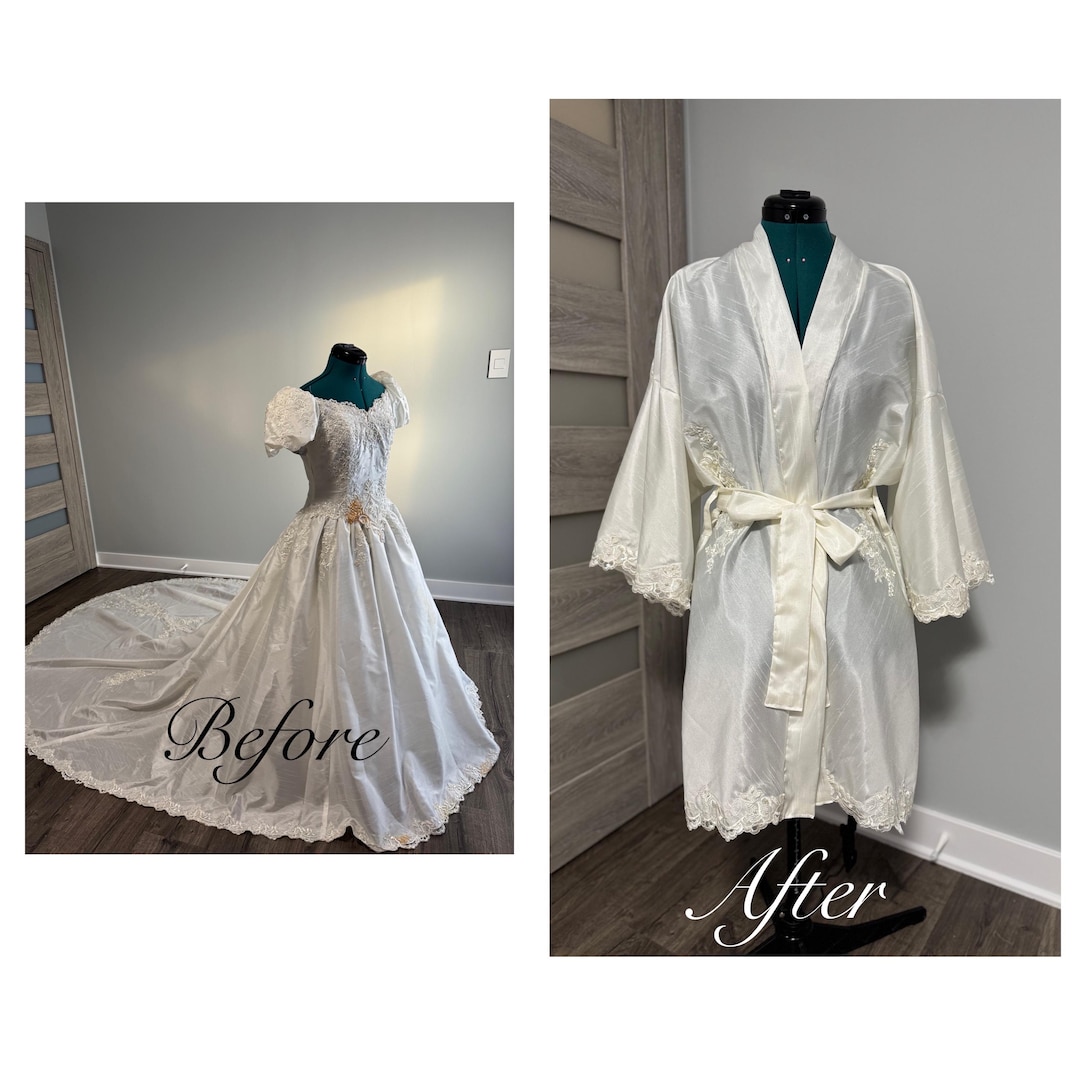 Repurpose Robe Custom Bridal Satin Robe / Repurposed Entirely From Your Wedding Dress ...