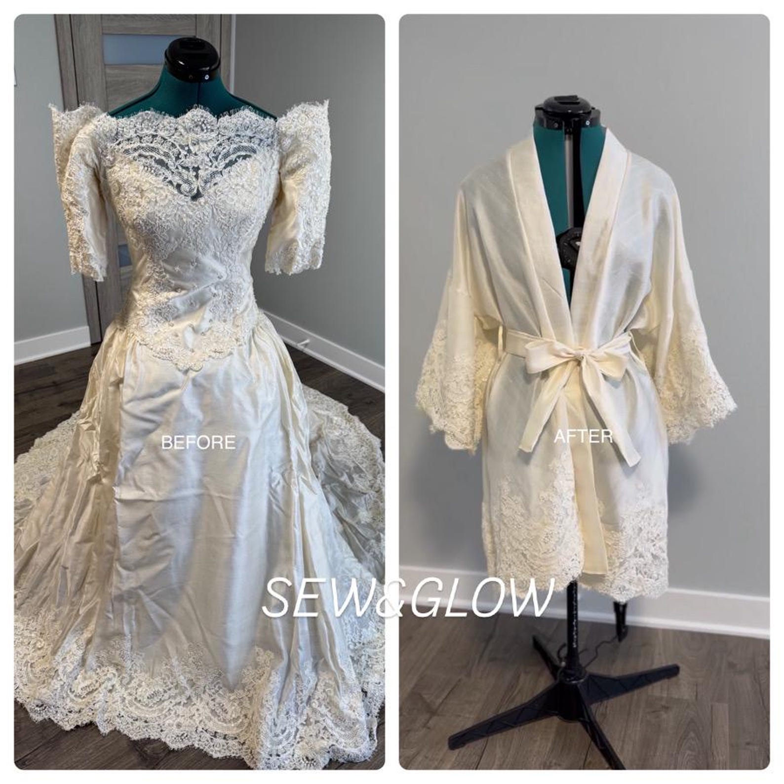 Repurpose Robe Custom Bridal Satin Robe / Repurposed Entirely From Your Wedding Dress ...