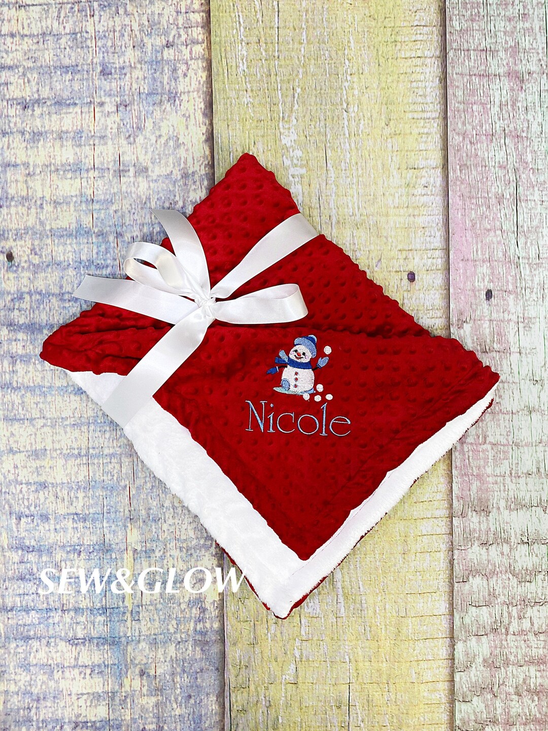 Christmas Personalized Baby Blanket / Christmas Gift for Newborn