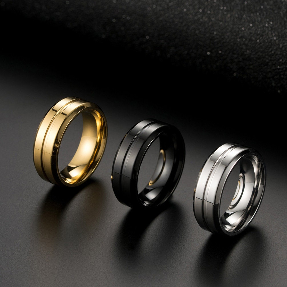 Mens Wedding Bandtitanium Ring 8mmwedding Ringengagement | Etsy