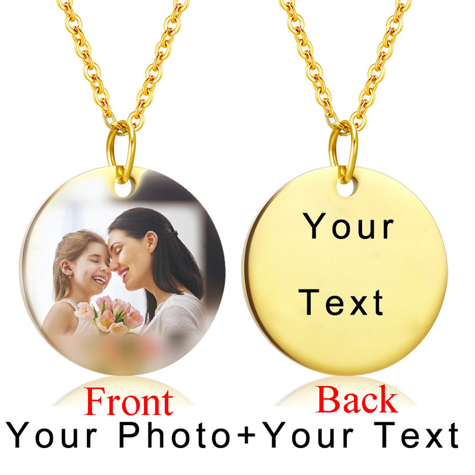 Customized Necklaces UV Print Photo Name Necklace Stainless Etsy Israel
