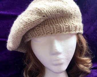 Outlander Inspired Handmade Cream Wool Scottish Tam