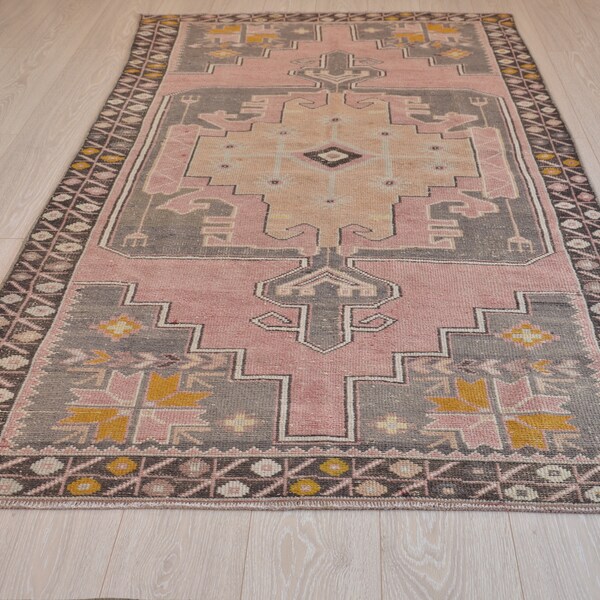 Natural Turkish large Vintage rug for home decor, oversize rug, area rug oushak rug boho rug bedroom rug kitchen rug  kilim rug, rugs  9x4