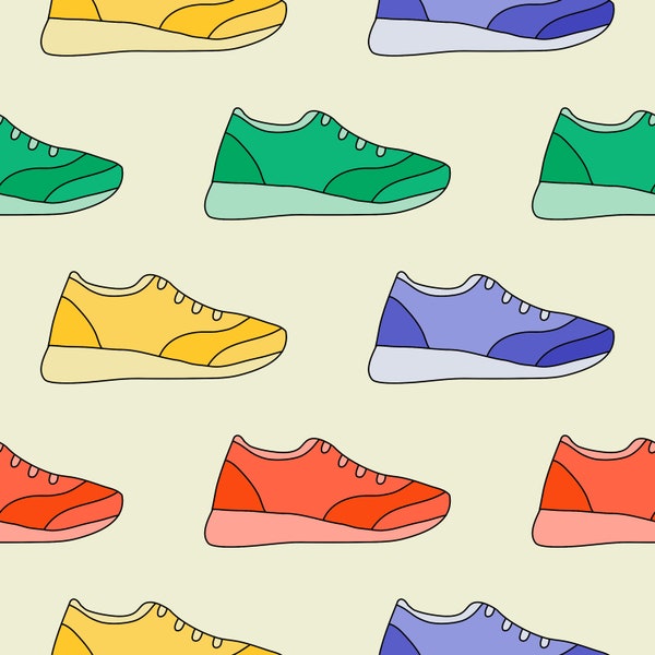 Simple, fun, bright, shoe pattern