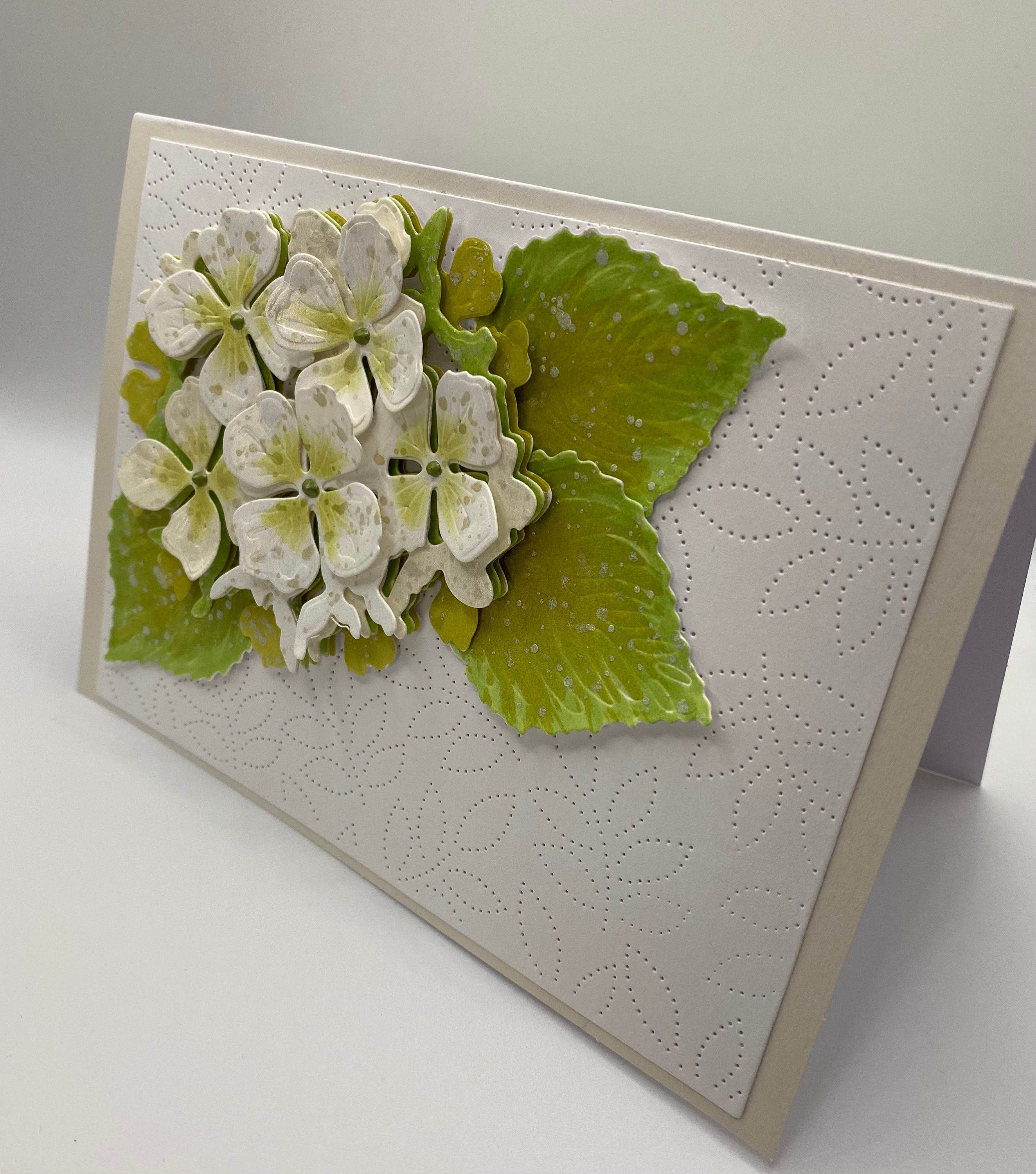Hand Painted Hydrangea Card: Shimmery Floral Art Card - Etsy