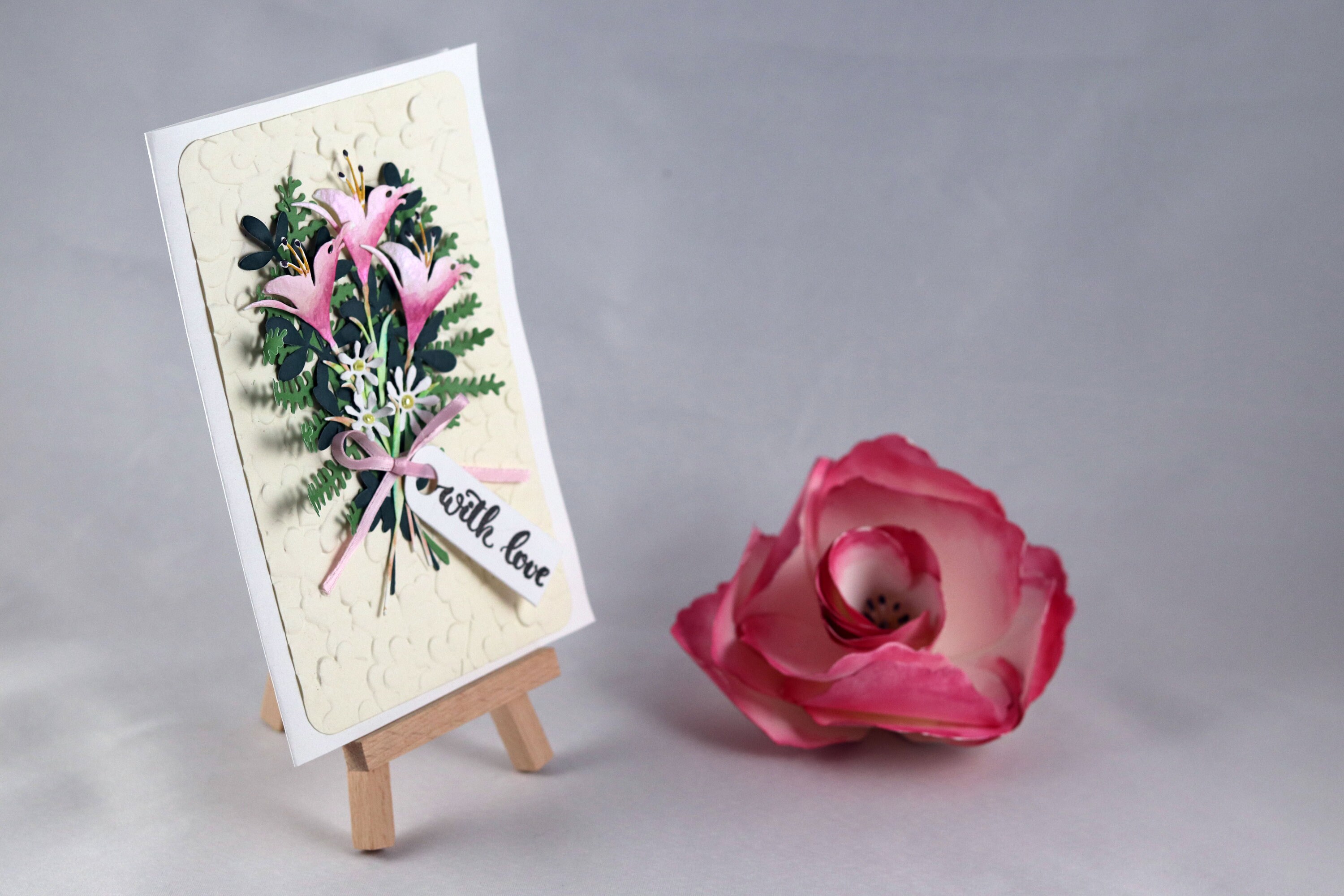 Handmade With Love Lily Bouquet Card for Valentines Day Etsy