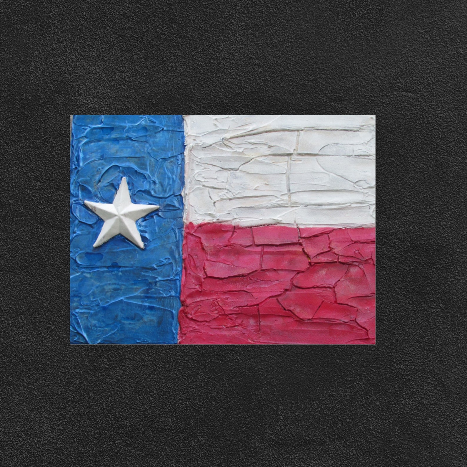 Texas Flag Mixed Media on Canvas Original Texas Flag Painting Etsy