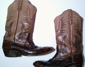 Luskeys Brown Two Tone Ostrich Skin 
