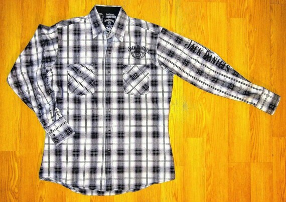 Jack Daniels Plaid Western Shirt Med 