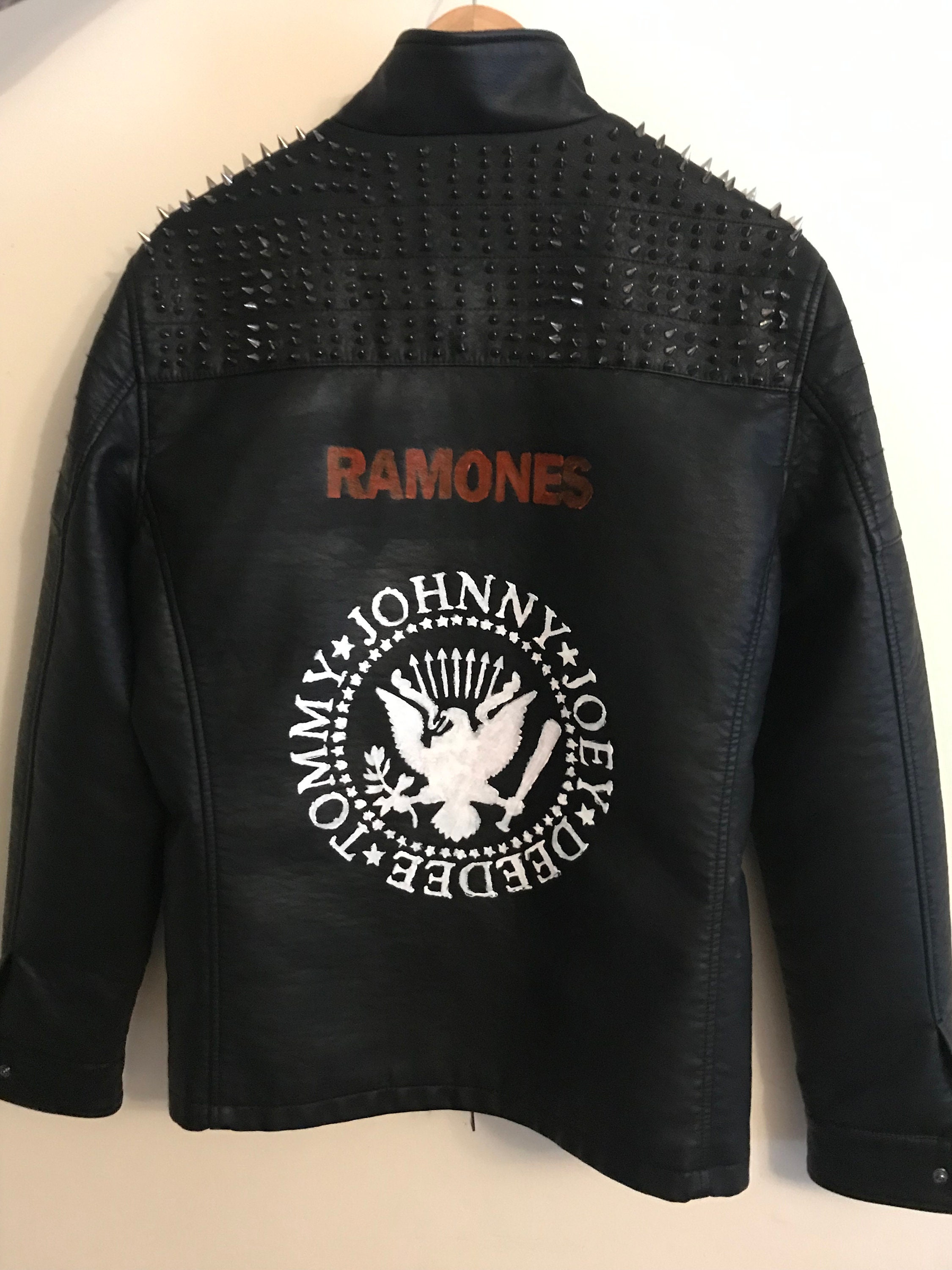 Custom Ramones Punk Rock Leather Jacket Etsy UK