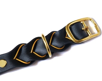 Biothane Halsband Schwarz | Verstellbar | Geflochten