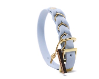 Biothaan Kraag Pastel Blauw | Verstelbare | Gevlochten