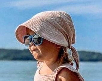 Pañuelo anudado para la cabeza Sunbonnet Summerhat Uslin con visera, tamaño universal para piscina de verano en la playa, protección solar para la cabeza de los niños