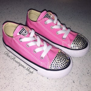 Authentic Swarovski Crystal Converse Chuck Taylor All Star Low Top Little Kids Sneakers Custom Handmade Pick A Color!