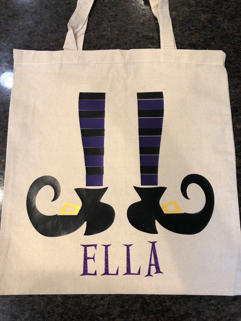 can be personalized with name Halloween trick or treat bag